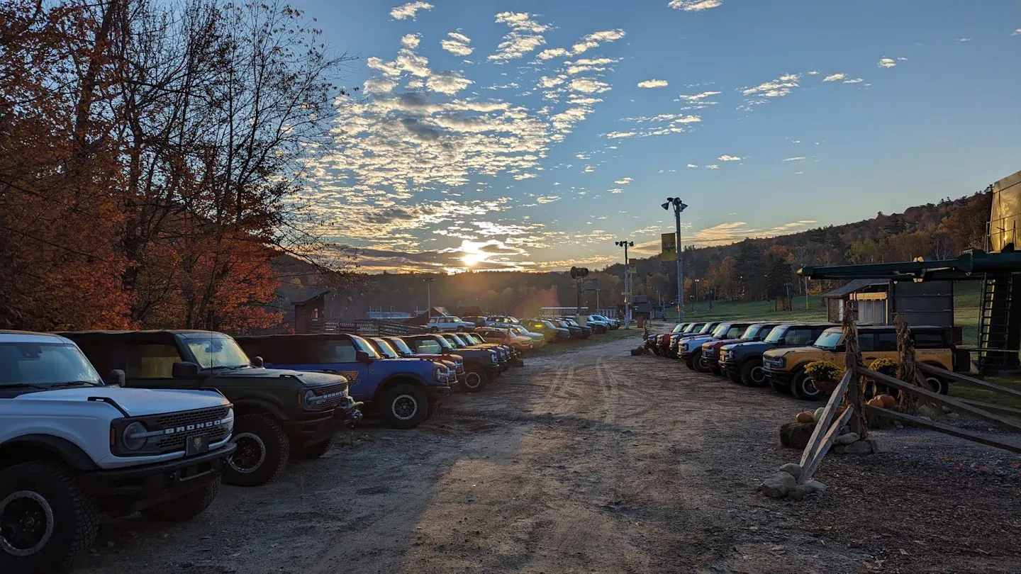 Sunrise over an off-roading trail